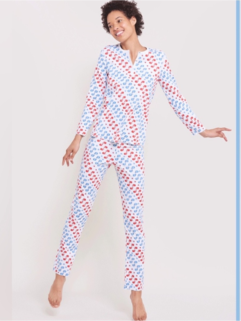 Roller Rabbit Limited Edition Red White Blue Moby Whale Pajama Set size Medium